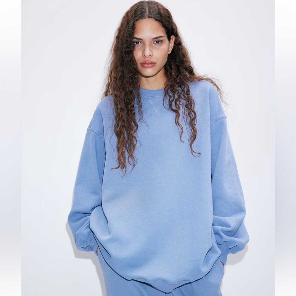 Oversized Blue Women's Sweatshirt SZ M